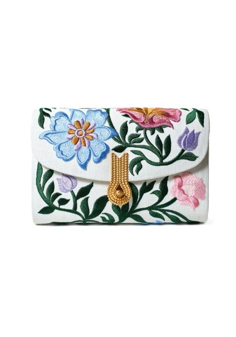 Clutch queen mid English flowers in bianco Amato Daniele - donna AMATO DANIELE | 877864ACANVASBNC